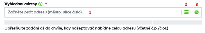 Typy zadávání adres